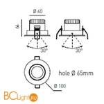 Встраиваемый спот (точечный светильник) Axo light Deminio 20 506 07 - Схема