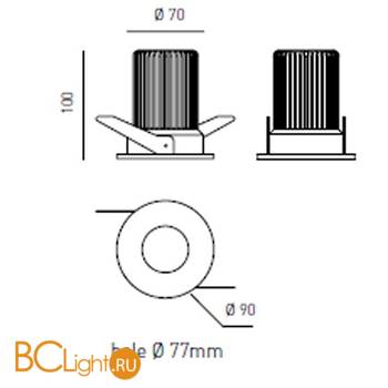Спот (точечный светильник) Axo light Landinus LANDINUS 507 02 - Схема