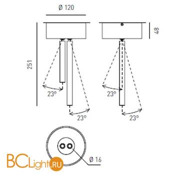 Потолочный светильник Axo Light Virtus VIRTUS CEILING LAMP 101 07 - Схема
