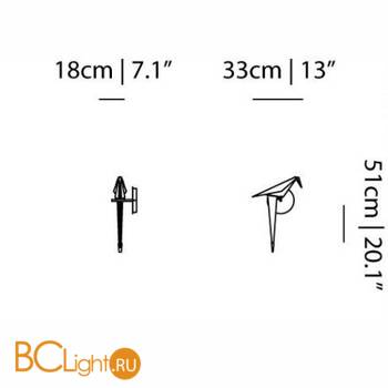 Бра MOOOI Perch light WALL MOLPLW--L - Схема