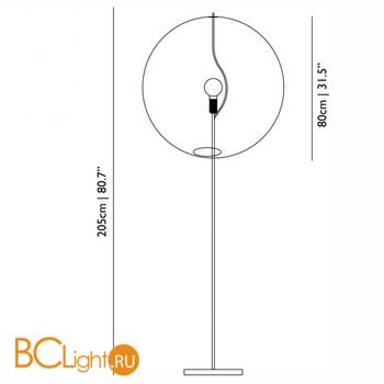 Торшер MOOOI Random light LED FLOOR M MO-PALI631100B + MO-PALI121003 - Схема