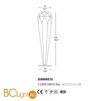 Напольный светильник Morosini Diamond TE 0460TE06BIFE - Схема