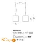 Подвесной светильник Morosini Dice SO20/2 0363SO08A0AL - Схема