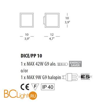 Настенно-потолочный светильник Morosini Dice PP10 0360PP08B0AL - Схема