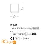 Настольный светильник Morosini Dice TA 0360TA08A0AL - Схема