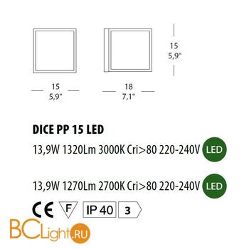 Настенно-потолочный светильник Morosini DICE PP 15 LED 0362PP08BLL3 - Схема