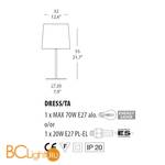 Настольная лампа Morosini Dress TA 0150TA01ROIN - Схема