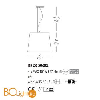 Подвесной светильник Morosini Dress SO XXL 0153SO01ROAL - Схема