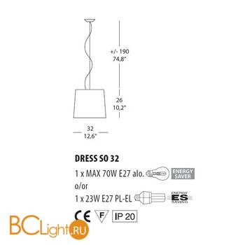 Подвесной светильник Morosini Dress SO32 0152SO01AVAL - Схема
