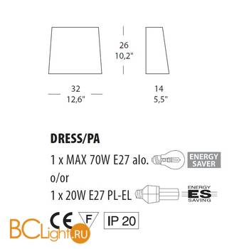 Настенный светильник Morosini Dress PA 0150PA01ROIN - Схема