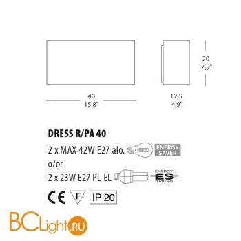 Настенный светильник Morosini Dress R PA 0390PA01AVIN - Схема