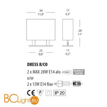 Настольная лампа Morosini Dress R CO 0390CO01ROIN - Схема