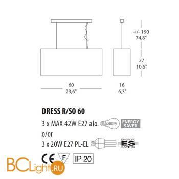 Подвесной светильник Morosini Dress R SO60 0390SO01ROIN - Схема