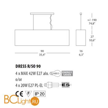 Подвесной светильник Morosini Dress R SO 90 0391SO01SIIN - Схема