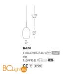 Подвесной светильник Morosini Egg SO 0164SO04BLIN x 3 + SYS-011000A - Схема