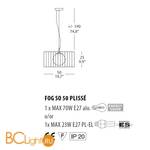 Подвесной светильник Morosini Evi Style Fog Plisse SO50 0210SO08MKIN - Схема