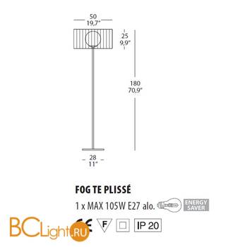 Торшер Morosini Evi Style Fog Plisse TE 0210TE08BIIN - Схема