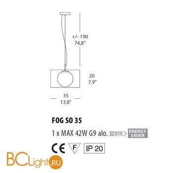 Подвесной светильник Morosini Fog SO 35 0203SO08NOAL - Схема