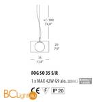 Подвесной светильник Morosini Fog SO 35 S/R 0202SO08NOAL x 3 + SYS-011500B - Схема