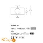 Потолочный светильник Morosini Fog PL 50 0200PL08BIIN - Схема