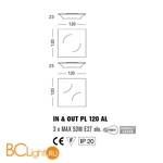 Настенно-потолочный светильник Morosini In&Out PL120 AL 0602PL06AVAL - Схема
