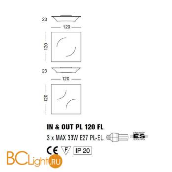 Настенно-потолочный светильник Morosini In&Out PL120 FL 0602PL06BIFL - Схема