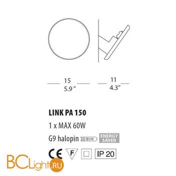 Настенный светильник Morosini Link PA150 ALO 0510PA06BLAL - Схема