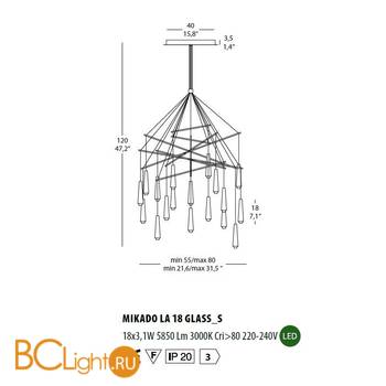 Подвесной светильник Morosini Mikado MIKADO LA18 glass-S 0574LA07SAL3 - Схема