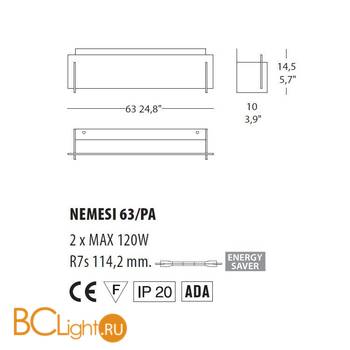 Настенный светильник Morosini Nemesi PA63 0022PA02BSAL - Схема