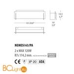 Настенный светильник Morosini Nemesi PA63 0022PA02BSAL - Схема