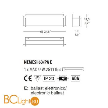 Настенный светильник Morosini Nemesi PA63 E 0022PA02BSFE - Схема