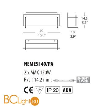 Настенный светильник Morosini Nemesi PA40 0021PA02BSAL - Схема