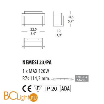 Настенный светильник Morosini Nemesi PA23 0020PA02BSAL - Схема
