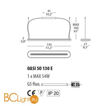 Подвесной светильник Morosini Evi Style Oasi SO130E 0801SO06BLFL - Схема