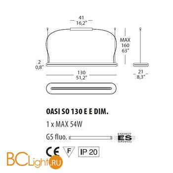 Подвесной светильник Morosini Evi Style Oasi SO 130E Dim. 0801SO06BLFD - Схема