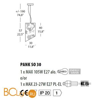 Подвесной светильник Morosini Pank Camouflage SO30 C4 0522SO06C4FL - Схема