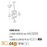 Подвесной светильник Morosini Pank Camouflage SO30 C4 0522SO06C4FL - Схема