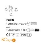 Настольная лампа Morosini Pank Camouflage TA C1 0520TA06C1FL - Схема