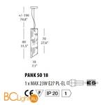 Подвесной светильник Morosini Pank Camouflage SO18 C6 0520SO06C6FL - Схема