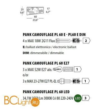 Потолочный светильник Morosini Pank Camouflage PL60 LED C6 0524PL06C6LD - Схема