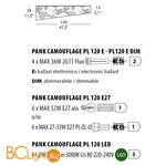 Потолочный светильник Morosini Pank Camouflage PL120 E DIM C4 0526PL06C4FD - Схема
