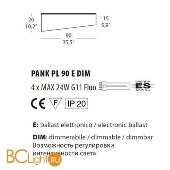 Потолочный светильник Morosini Pank PL90 E DIM 0525PL06REFD - Схема