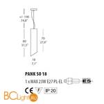 Подвесной светильник Morosini Pank SO18 0520SO06B3FL - Схема