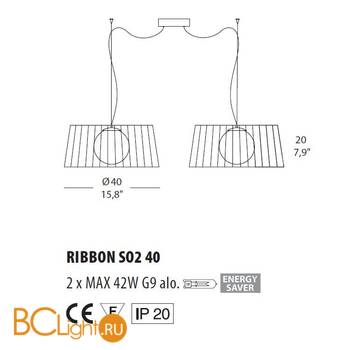 Подвесной светильник Morosini Ribbon SO2 40 0484SO08BIAL - Схема