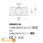 Потолочный светильник Morosini Ribbon PL80 0481PL08NOIN - Схема