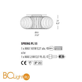 Настенно-потолочный светильник Morosini Spring PL55 0450PL07SAAL - Схема