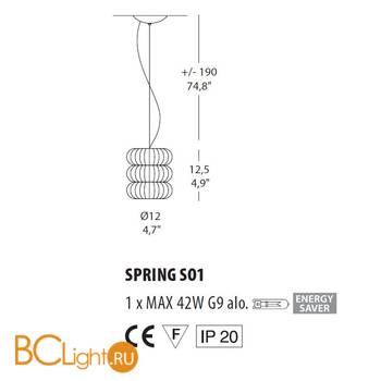 Подвесной светильник Morosini Spring SO1 0451SO07CTAL - Схема