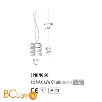 Подвесной светильник Morosini Spring SO 0450SO04CTAL x 5 + SYS-011500B - Схема