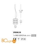 Подвесной светильник Morosini Spring SO 0450SO04CTAL x 5 + SYS-011500B - Схема