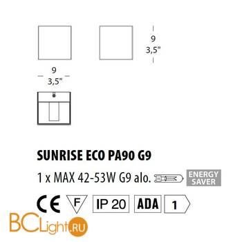 Настенный светильник Morosini Sunrise ECO SUNRISE ECO PA90 G9 0591PA01SAAL - Схема